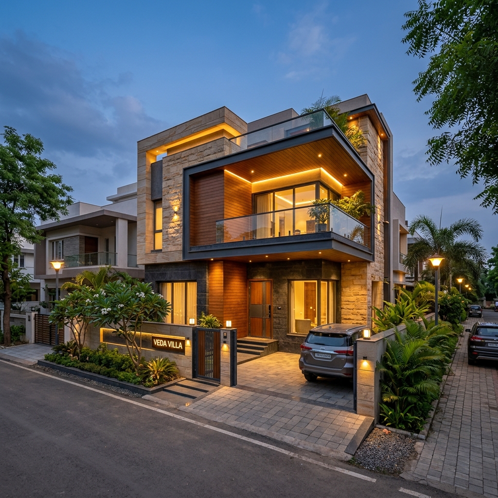 Reliable Constructions Modern Indian Bungalow in Bhilai