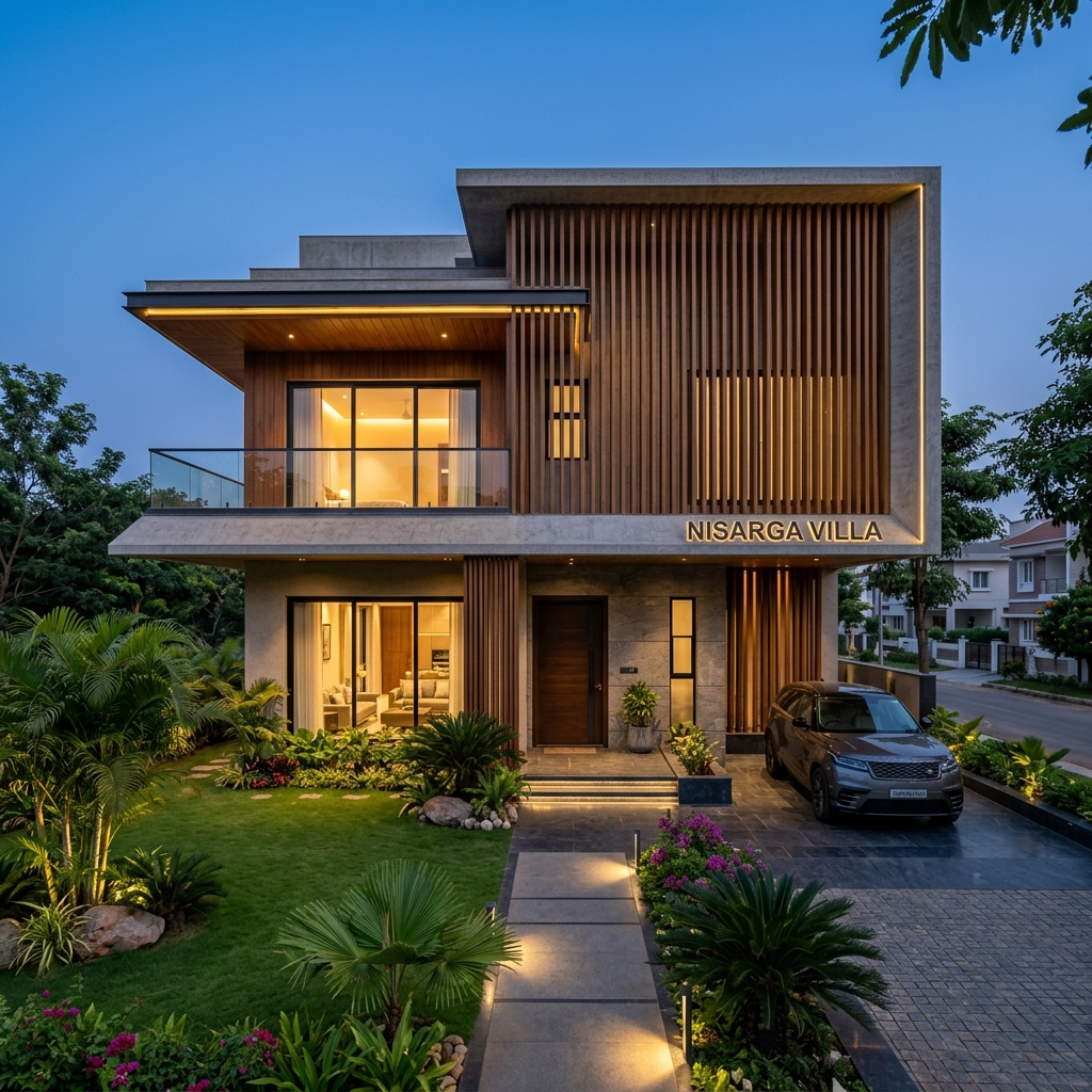 Reliable Constructions Contemporary Indian Villa in Durg